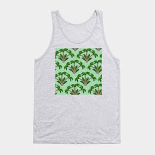 Gouache Palm Tree Pattern in Mint Tank Top